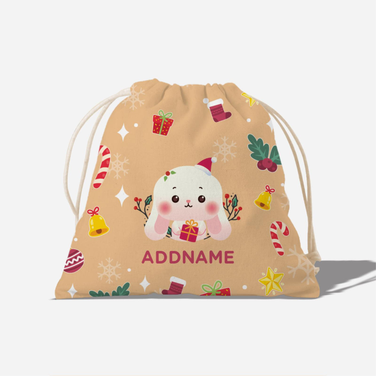 Christmas Cute Animal Series Full Print Satchel - Rabbit