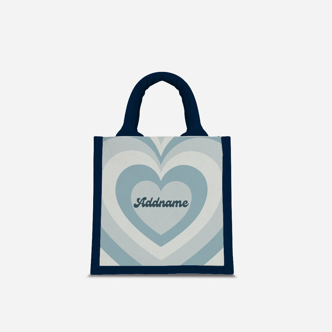 Affection Series Half Lining Lunch Bag - Bubbles Navy