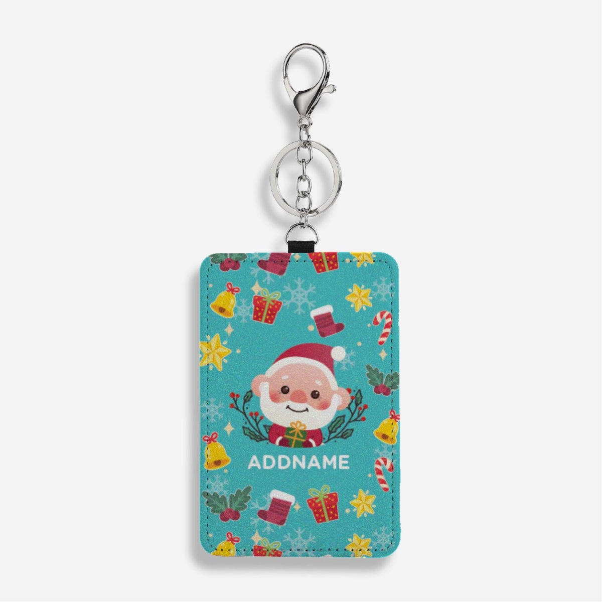 Christmas Cute Animal Series Cardholder With Keyring - Santa