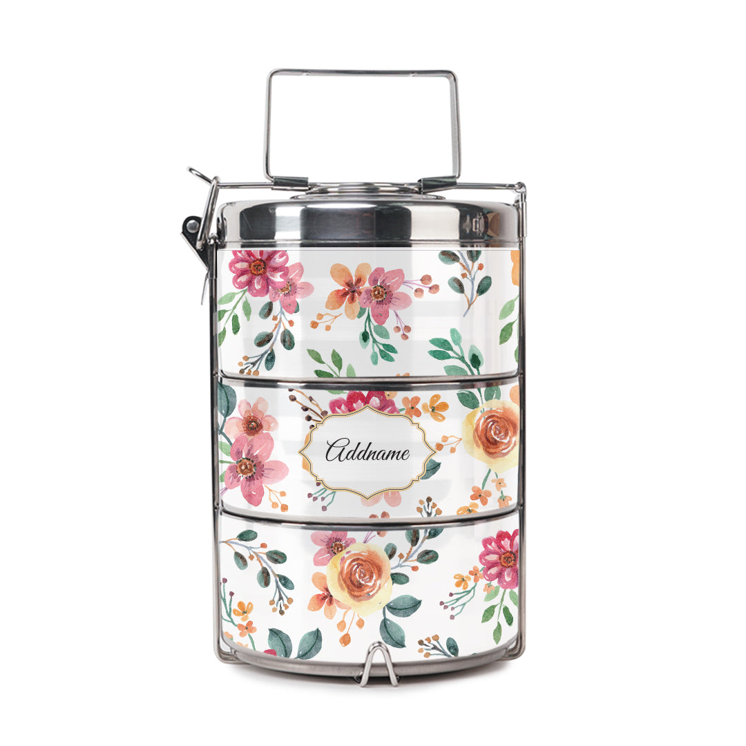 Laura Series - Garnet Colorful Jute Bag with Tiffin Carrier Set