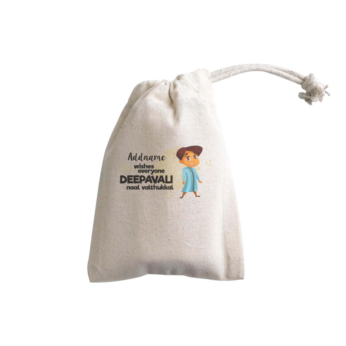 Cute Boy Wishes Everyone Deepavali Addname GP Gift Pouch