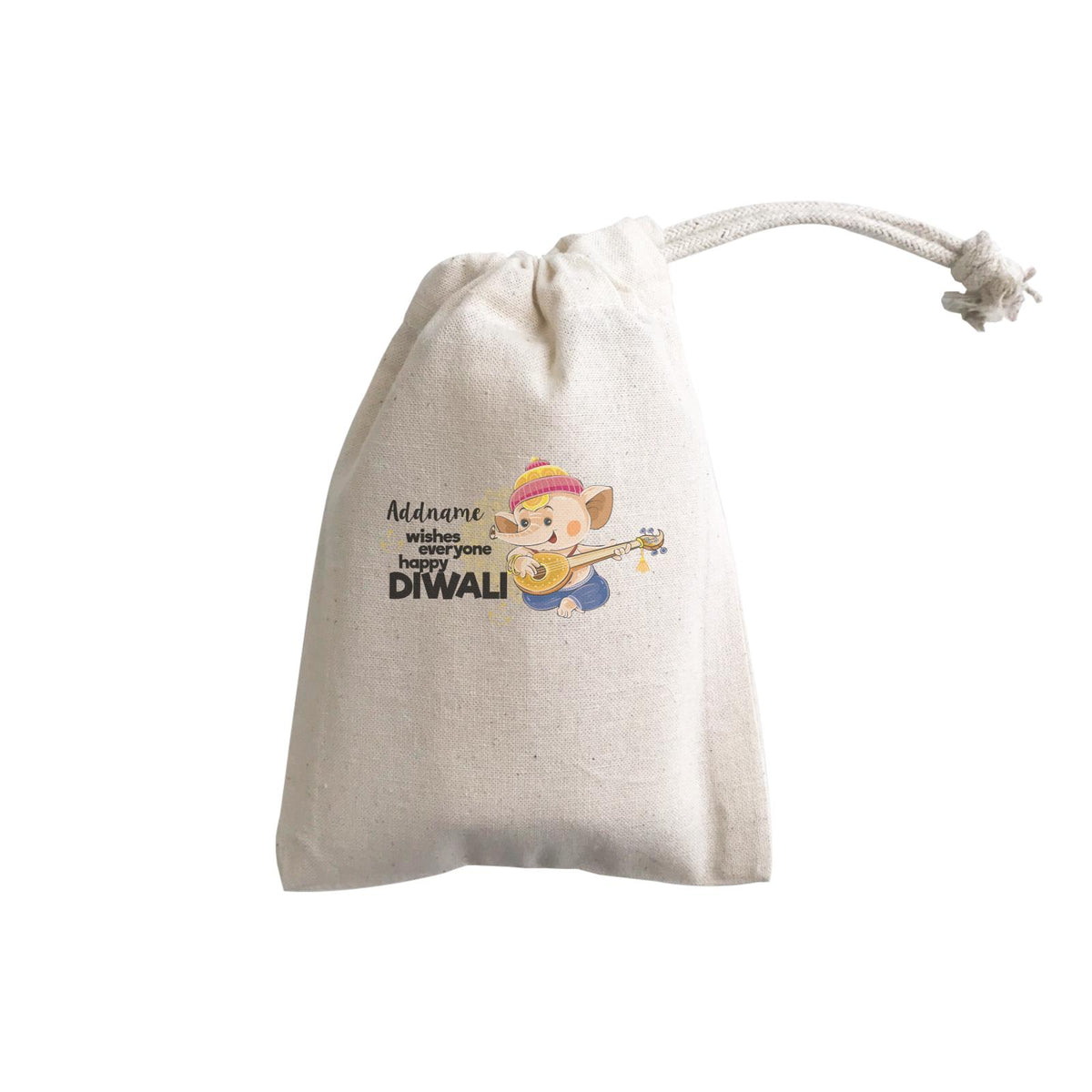 Cute Ganesha Addname Wishes Everyone Happy Diwali GP Gift Pouch