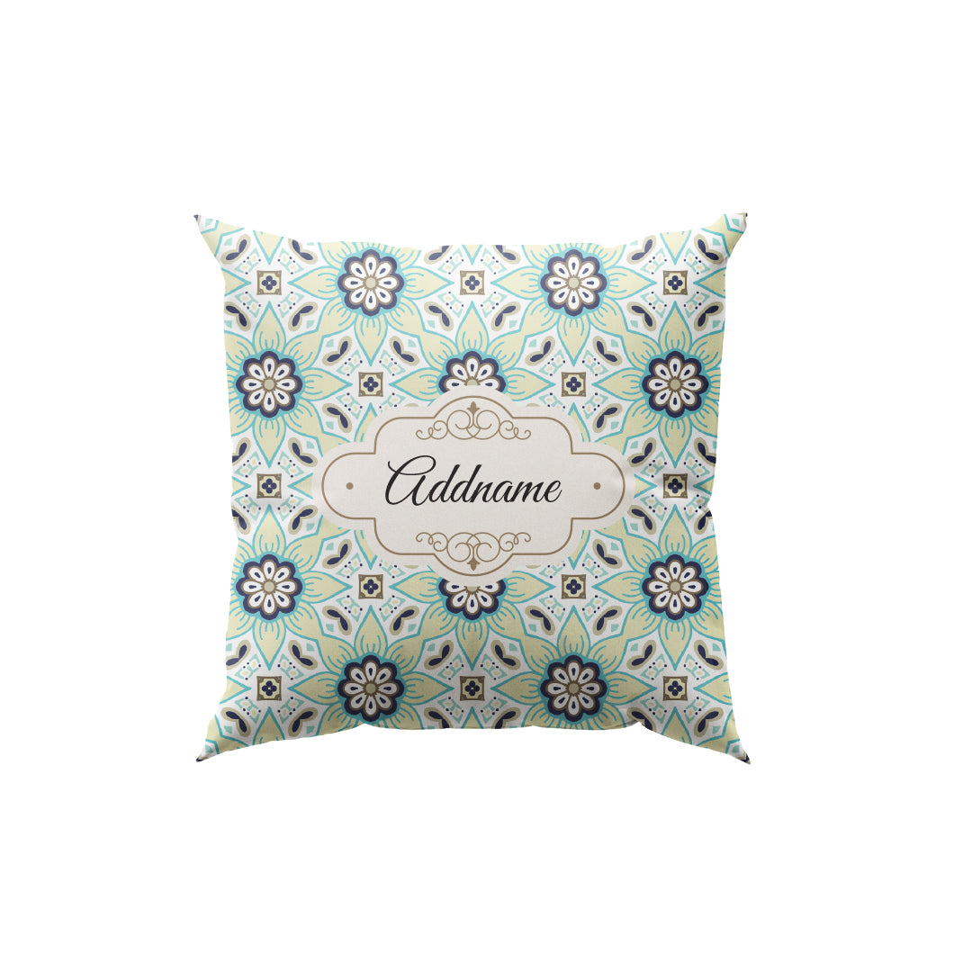 Chromatic Floral Teal Full Print Cushion Cover with Inner Cushion