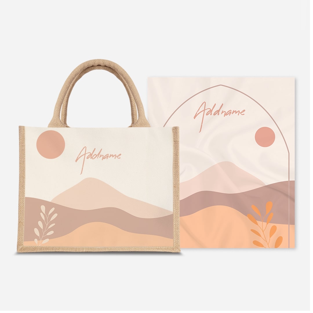 Kaira Series Prayer Mat with Half Lining Small Jute Bag-Afira