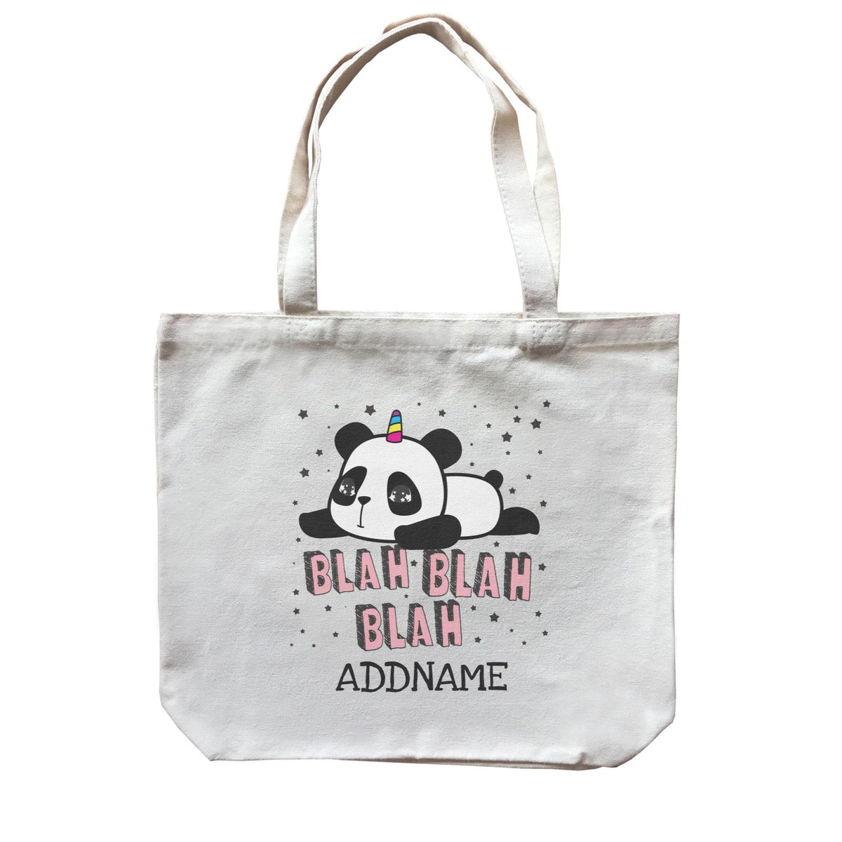 Unicorn Panda Blah Blah Blah Addname Canvas Bag