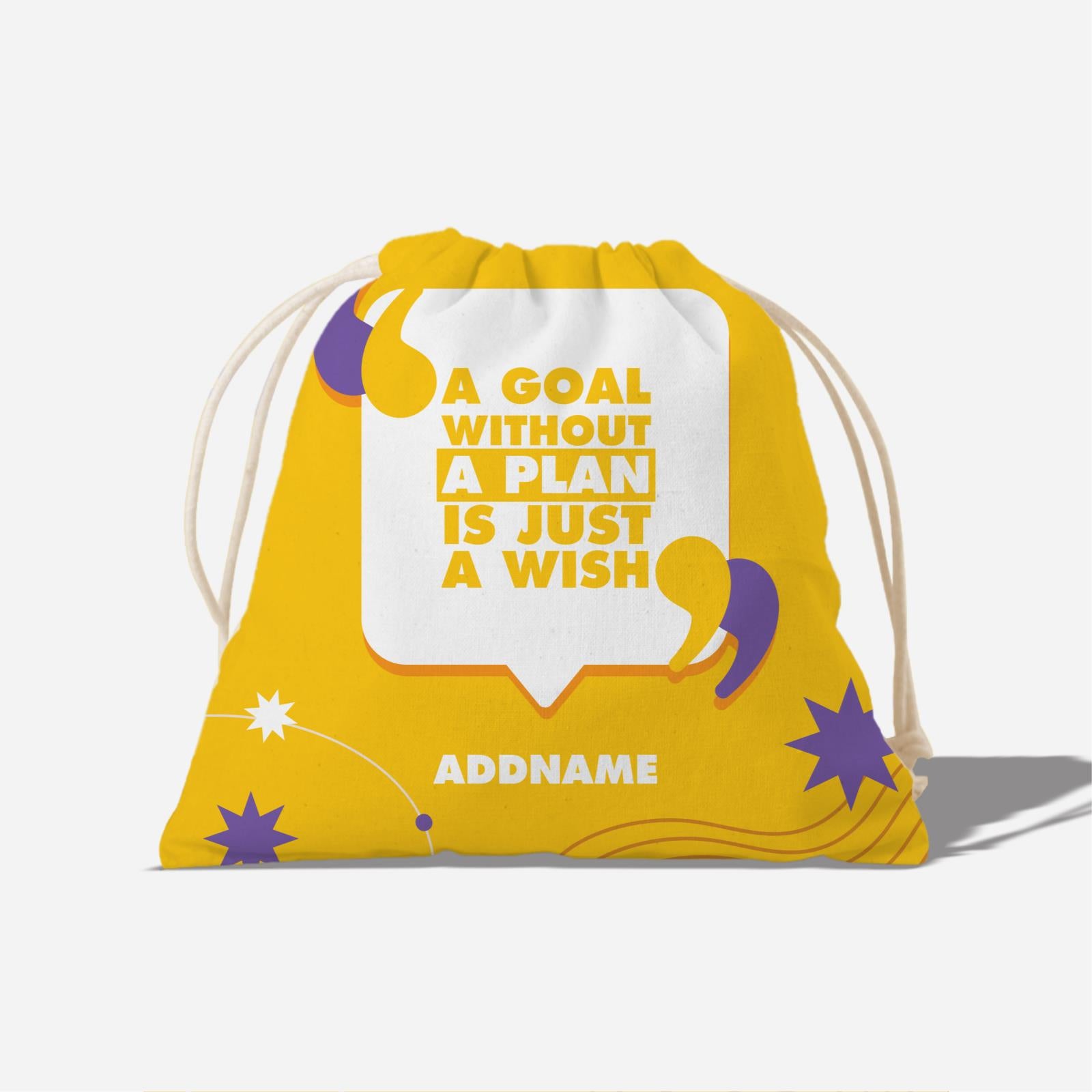 Be Confident Series Satchel - A Goal Without a Plan Is Just A Wish - Yellow