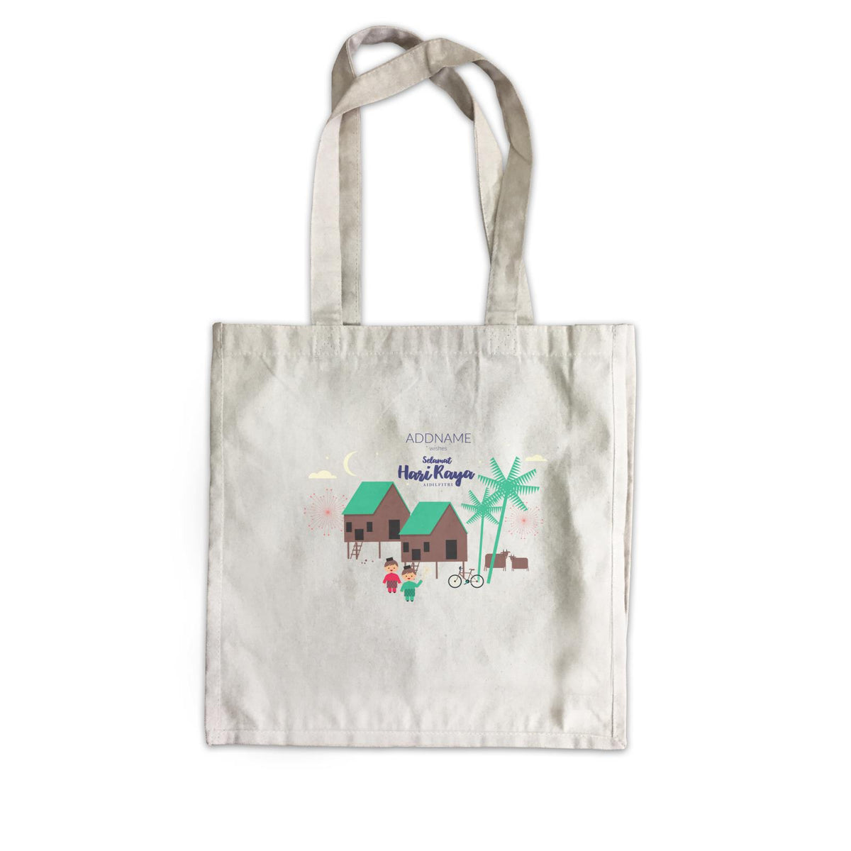 Wishes Selamat Hari Raya Canvas Bag Personalizable Designs Kampung