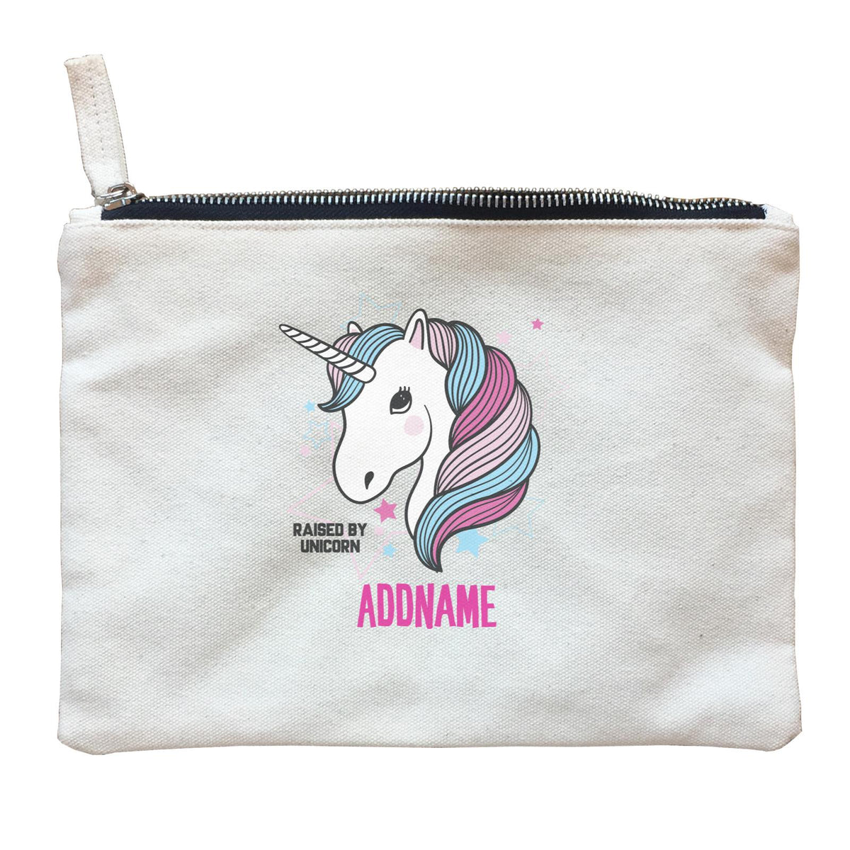 Cool Vibrant Series Raised By Unicorn Addname Zipper Pouch