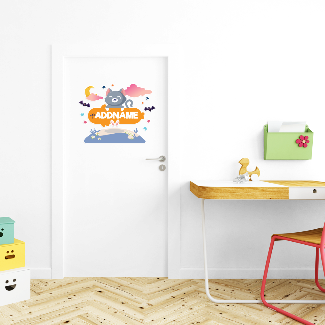 Cute Cat Kiddies Door Sticker