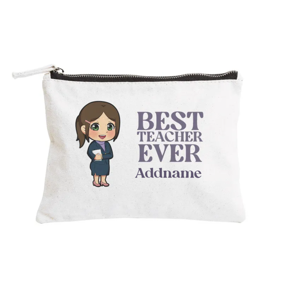 Chibi Best Teacher Ever Pastel Melody - Zipper Pouch