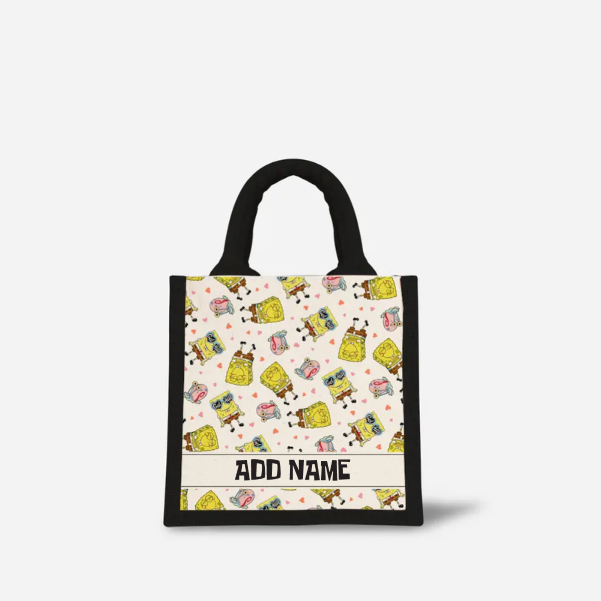 SpongeBob - Get Happy Pattern Personalized Half Lining Lunch Bag