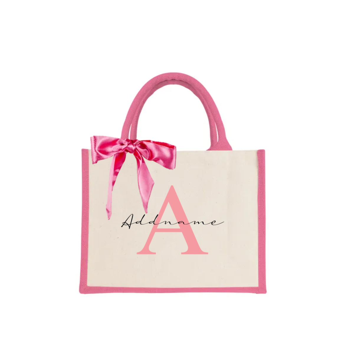 Alphabet Series Half Lining Small Jute Bag