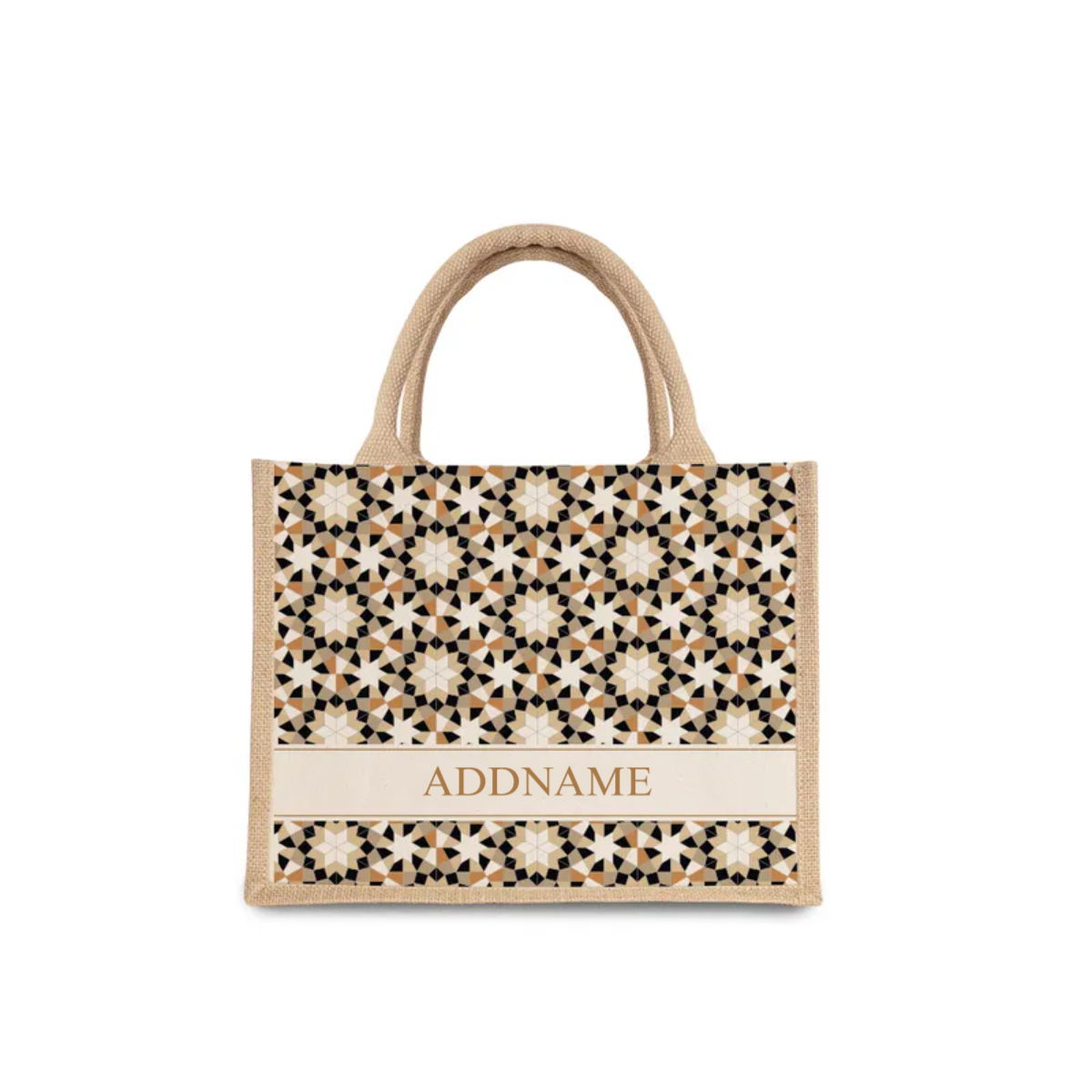 Ornamental Series Half Lining Small Jute Bag
