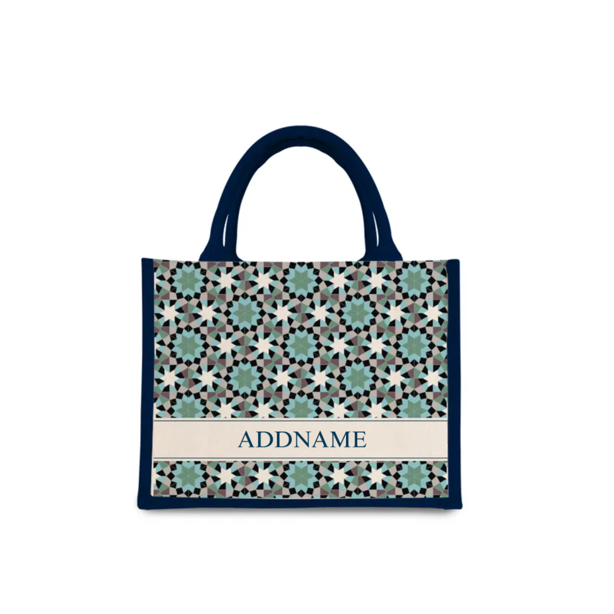 Ornamental Series Half Lining Small Jute Bag