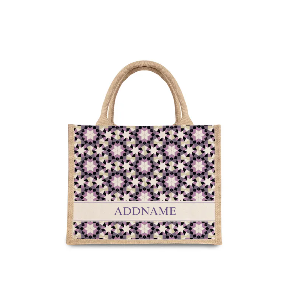 Ornamental Series Half Lining Small Jute Bag