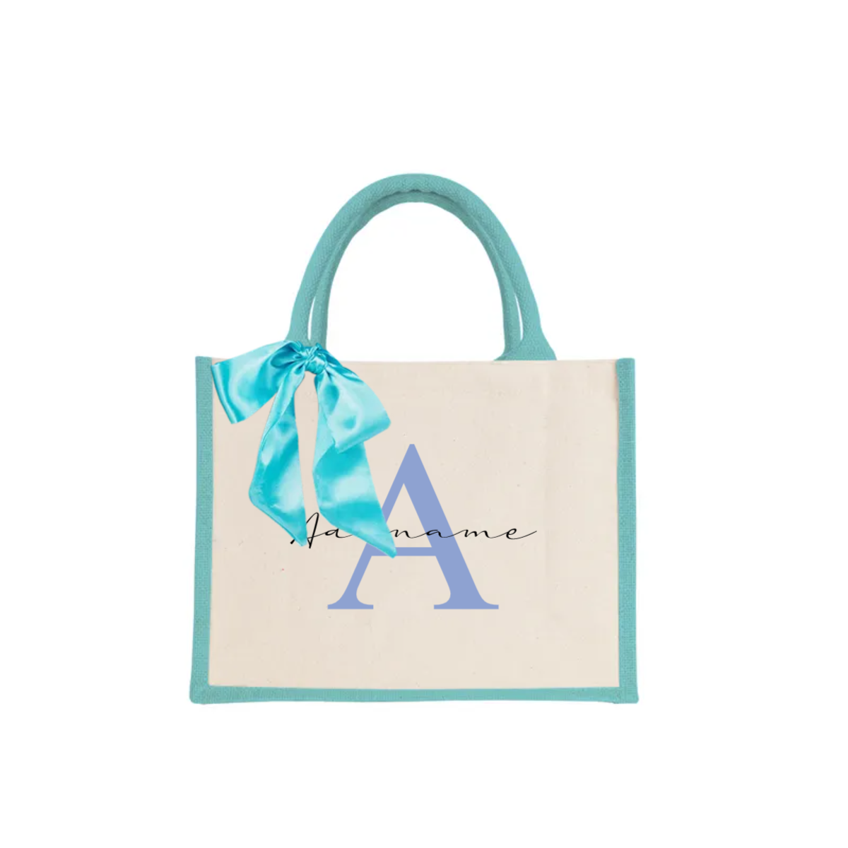 Alphabet Series Half Lining Small Jute Bag