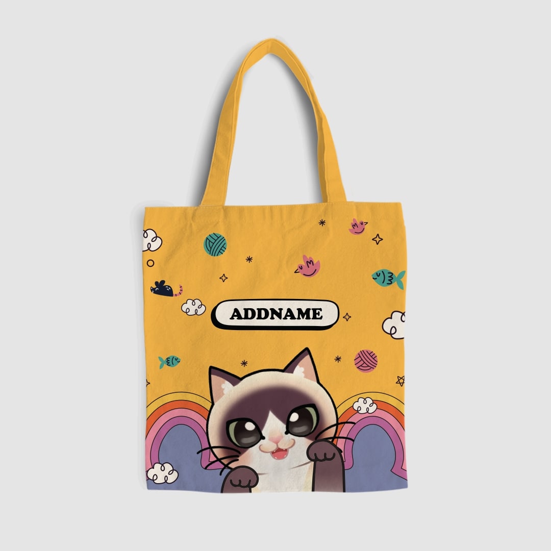 Paw Print Series Full Print Tote Bag - Siamese Cat