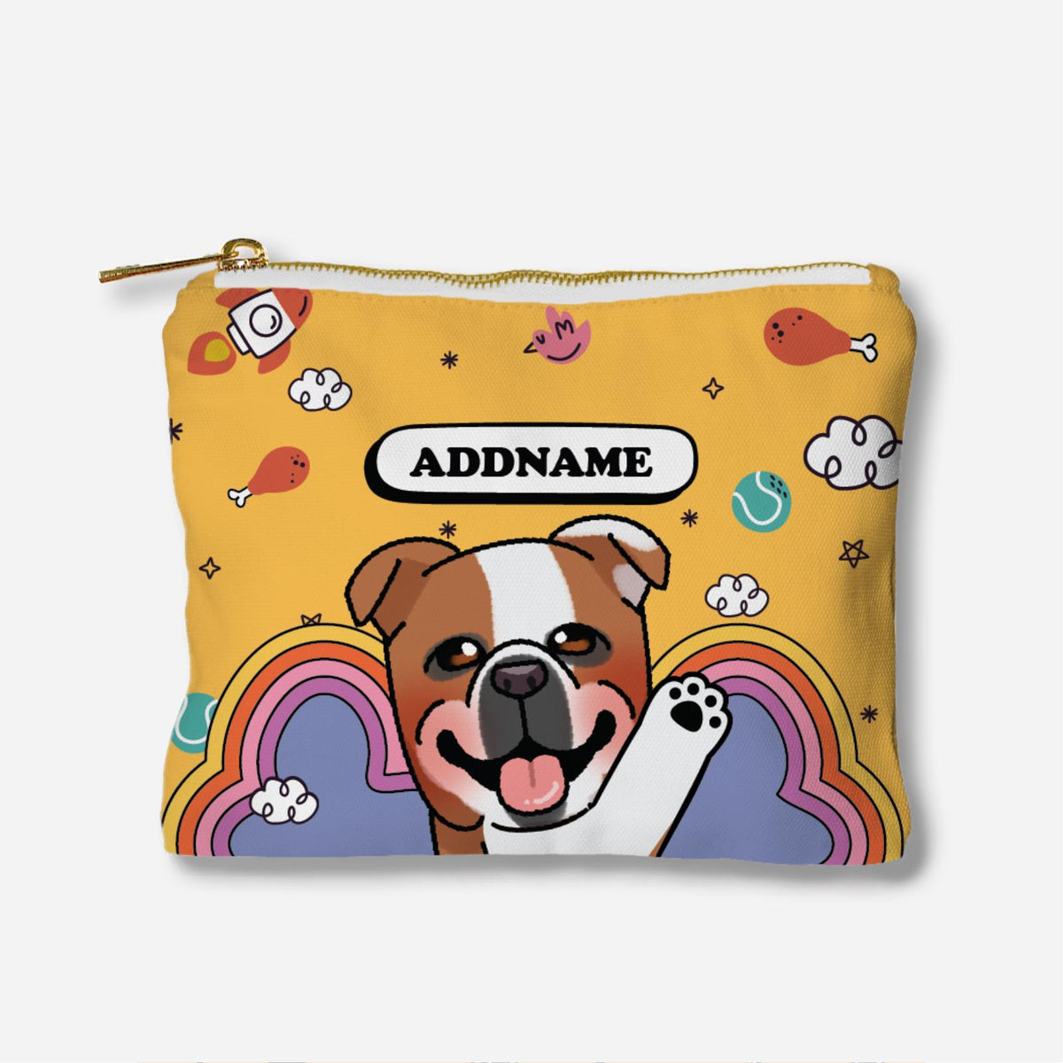 Paw Print Series Full Print Zipper Pouch - Rottweiler