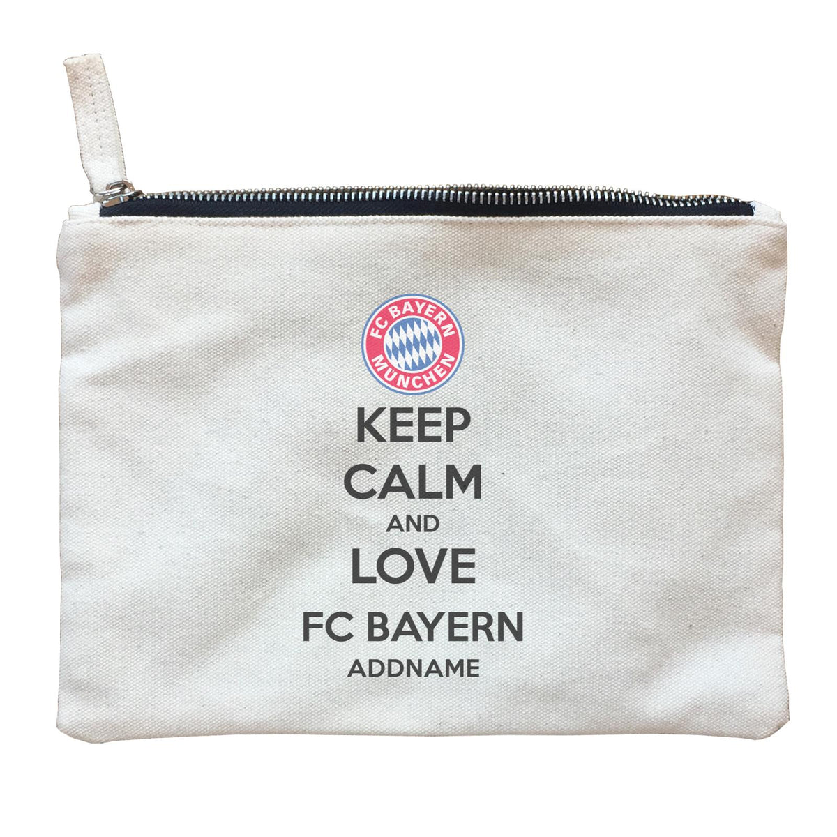 FC Bayern Football Keep Calm And Love Series Addname Zipper Pouch