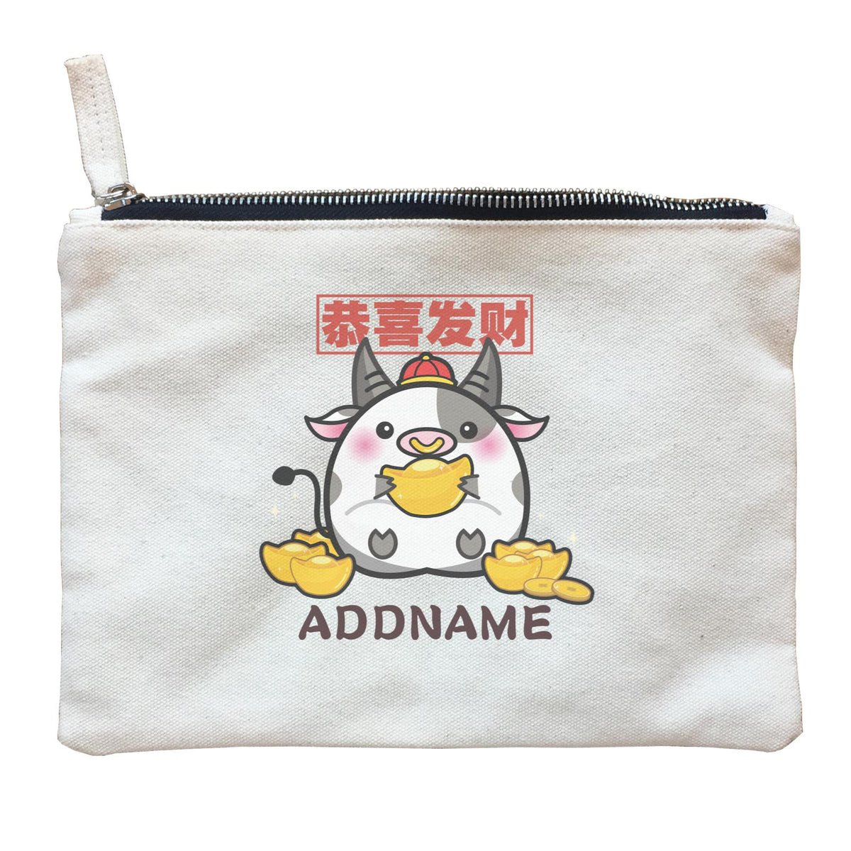 Ultra Cute Zodiac Series Cow Accessories Zipper Pouch