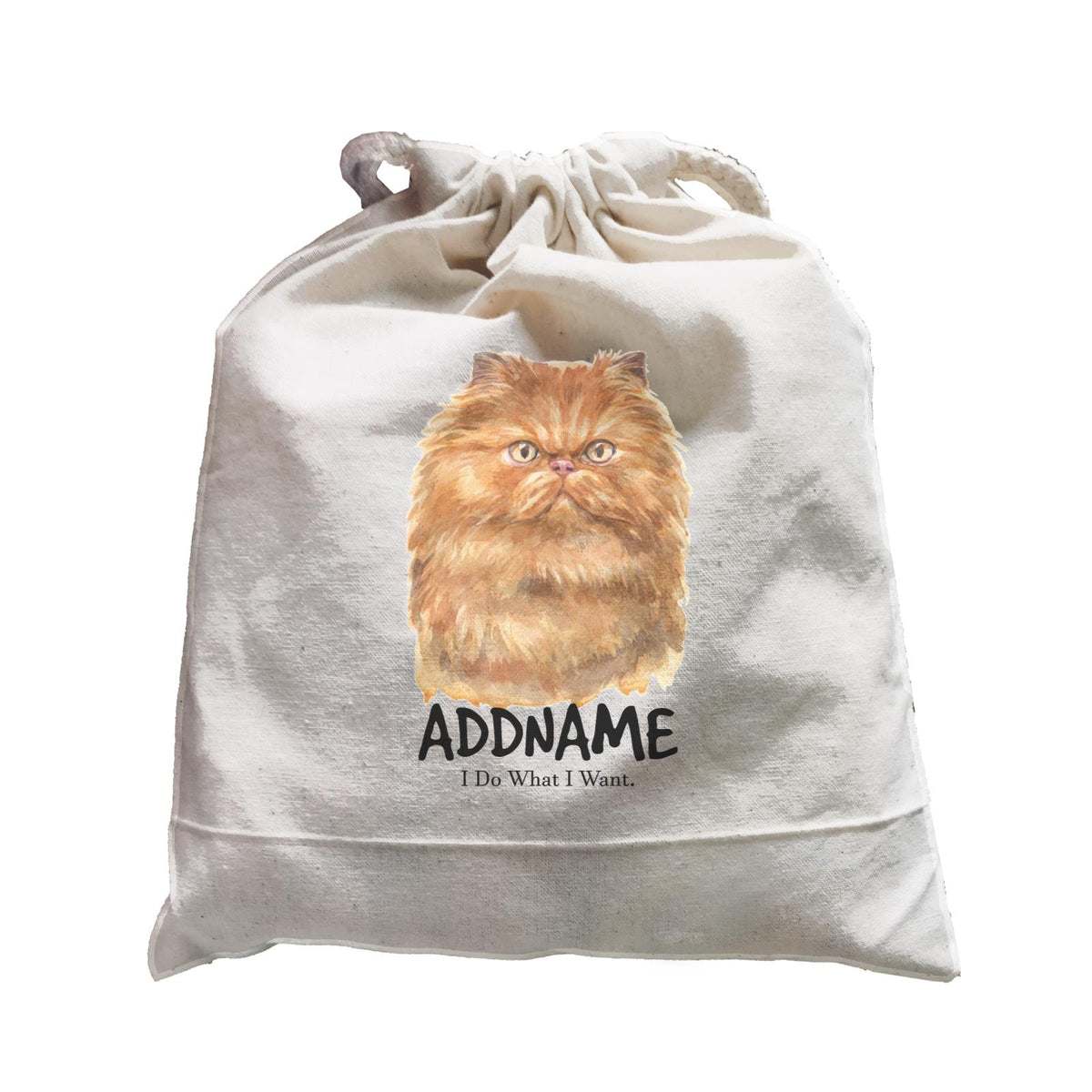 Watercolor Cat Persian Gold I Do What I Want Addname Satchel