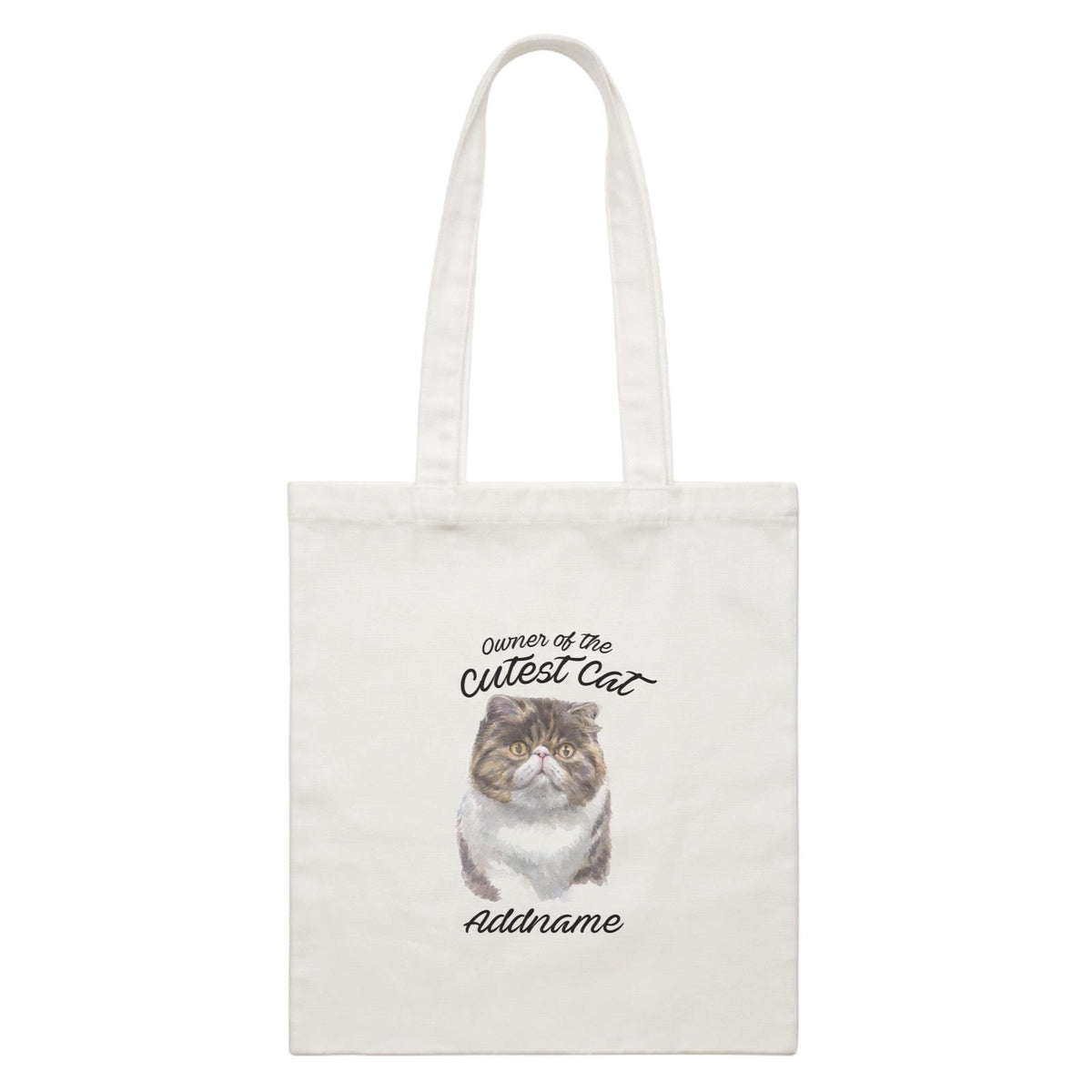 Watercolor Owner Of The Cutest Cat Exotic Shorthair Addname White Canvas Bag