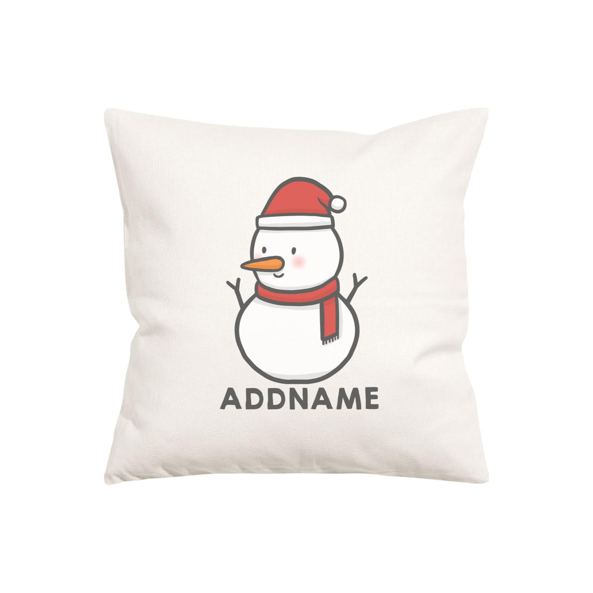 Xmas Cute Snowman Facing Left Addname Pillow Cushion