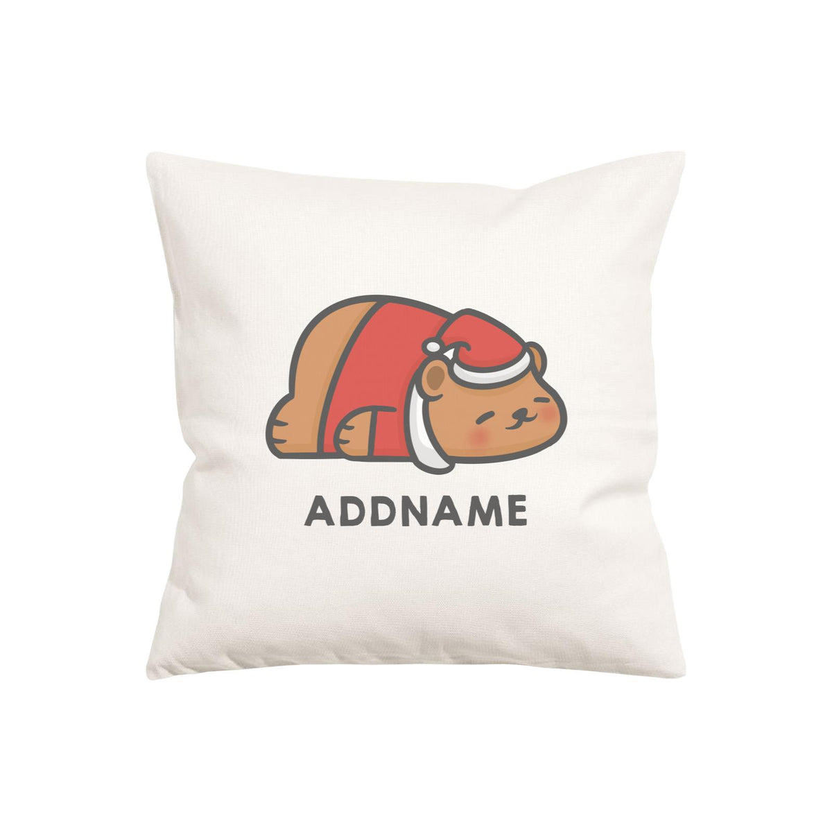 Xmas Cute Sleeping Bear Addname Pillow Cushion