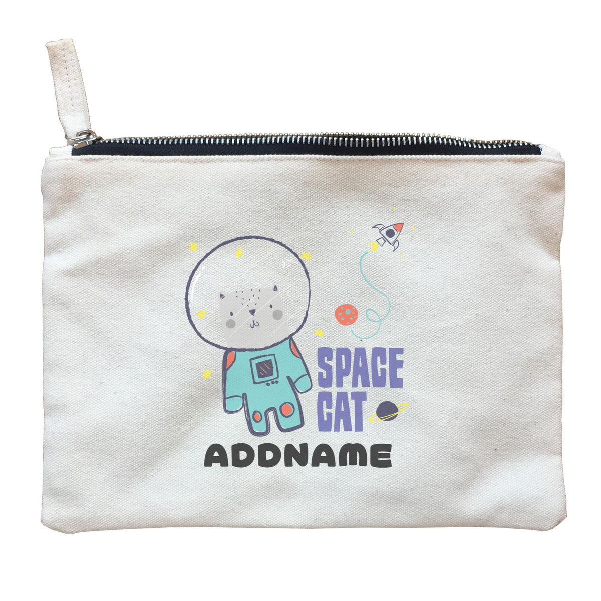 Space Cat Addname Zipper Pouch