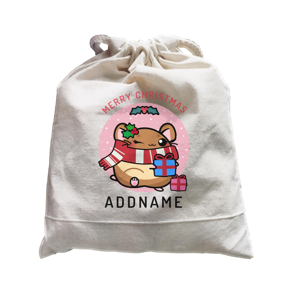 Merry Christmas Cute Santa Mistletoe Mother Hamster Satchel