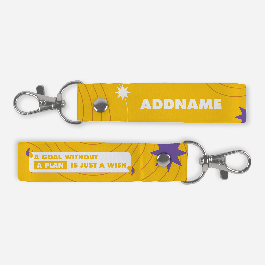 Be Confident Series Keychain Lanyard - A Goal Without a Plan Is Just A Wish - Yellow