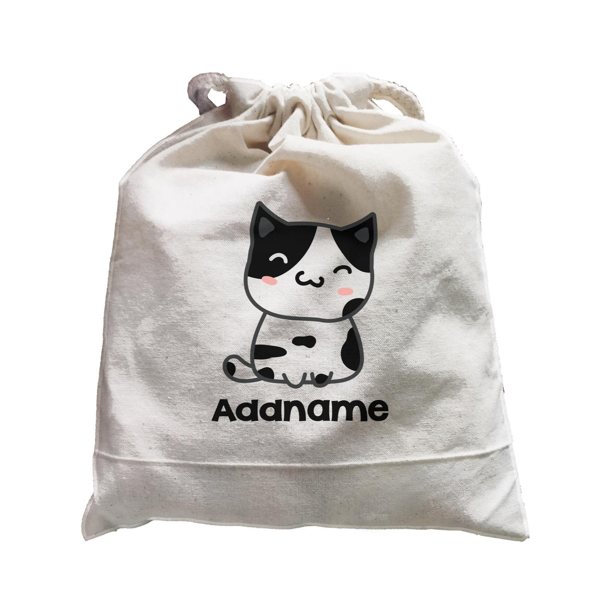 Drawn Adorable Cats Black & White Addname Satchel