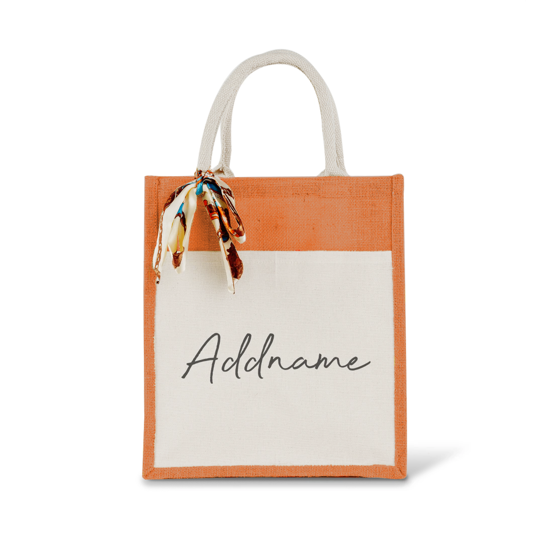 Colourful Jute Bag with Front Pocket