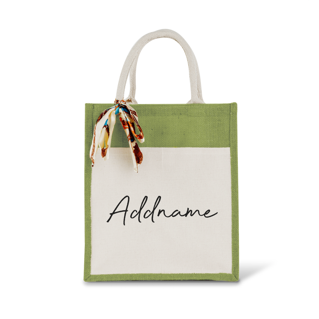 Colourful Jute Bag with Front Pocket