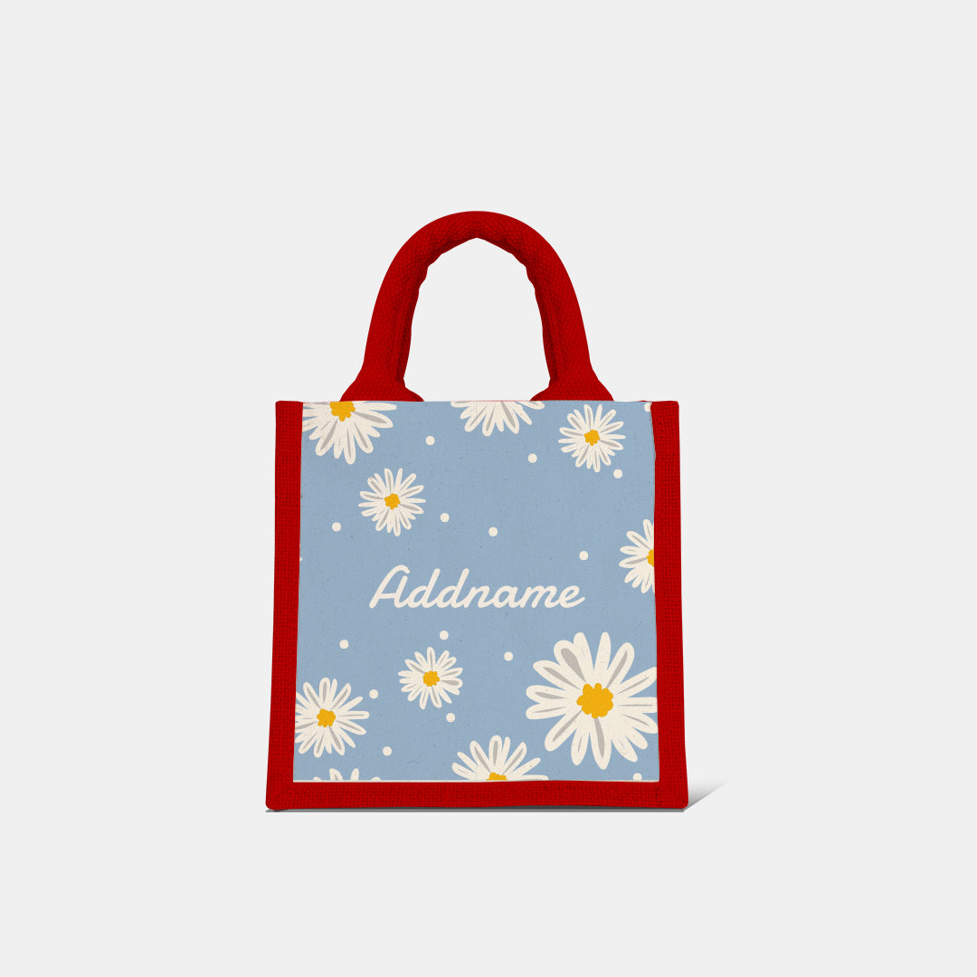 Daisy Series Half Lining Lunch Bag - Frost Red