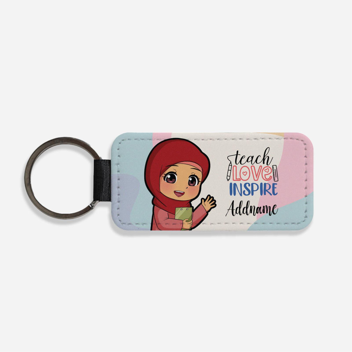 Teach Love Inspire With Chibi Teacher Malay Female Teacher Classic Keychain