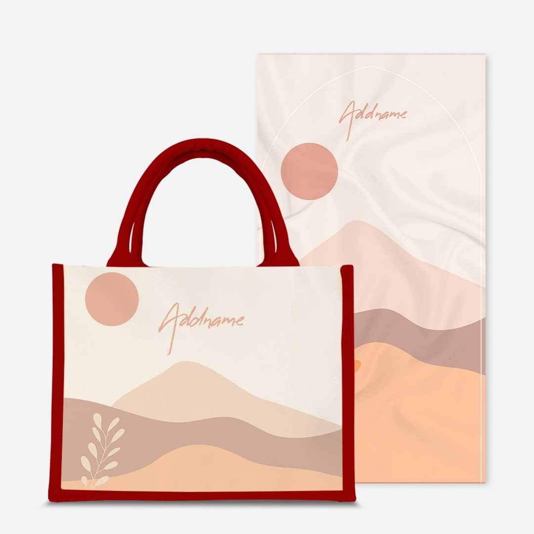 Kaira Series Prayer Mat with Half Lining Small Jute Bag-Afira