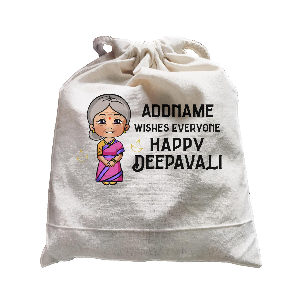 Deepavali Chibi Grandma Addname Wishes Everyone Deepavali Satchel