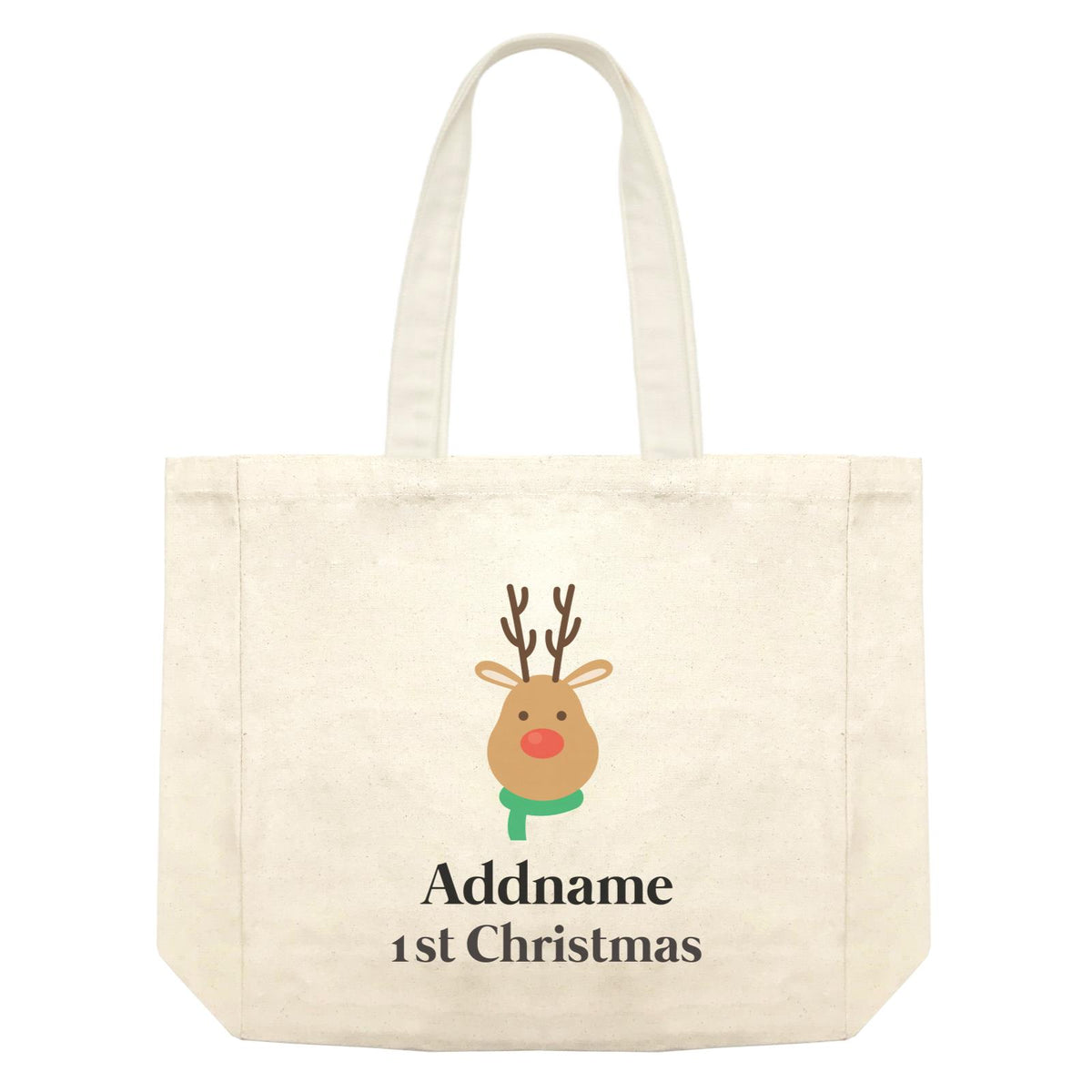 Christmas Series Cute Simple Reindeer 1st Christmas Shopping Bag
