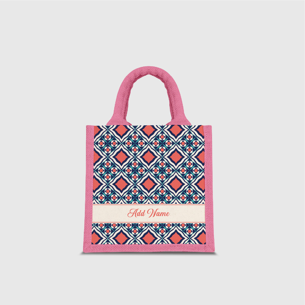 Moroccan Series Half Lining Lunch Bag - Chihab Light Pink