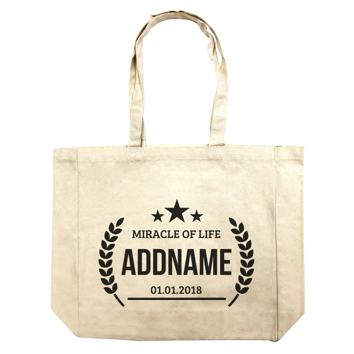 Miracle of Life with Stars Personalizable with Name and Date Shopping Bag