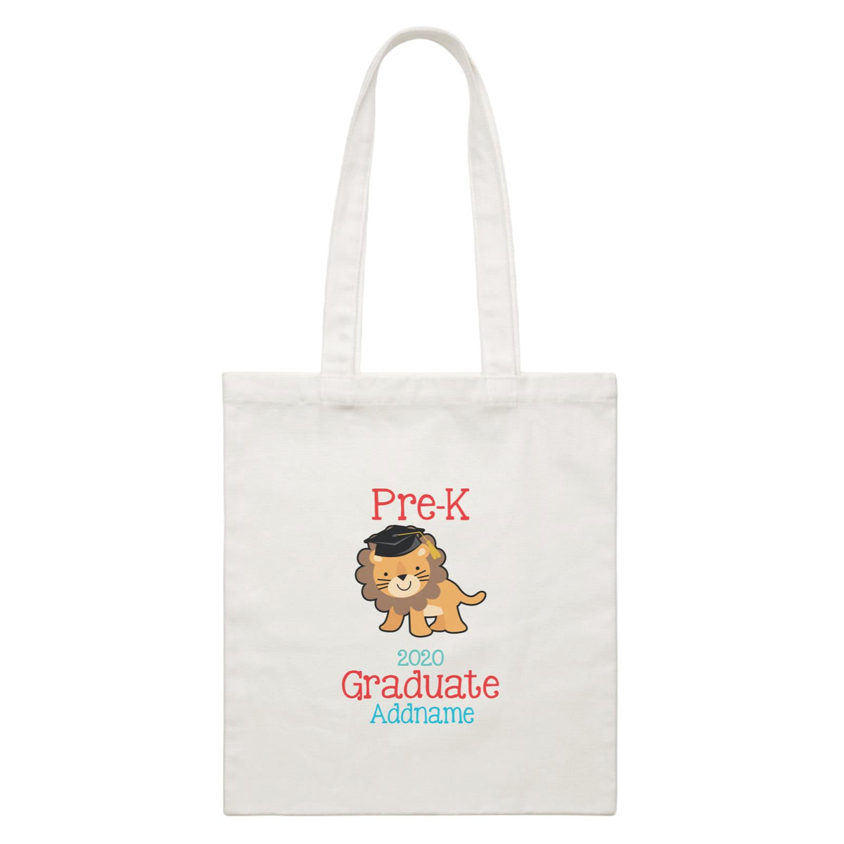 Graduation Series Graduation Lion Pre-K White Canvas Bag