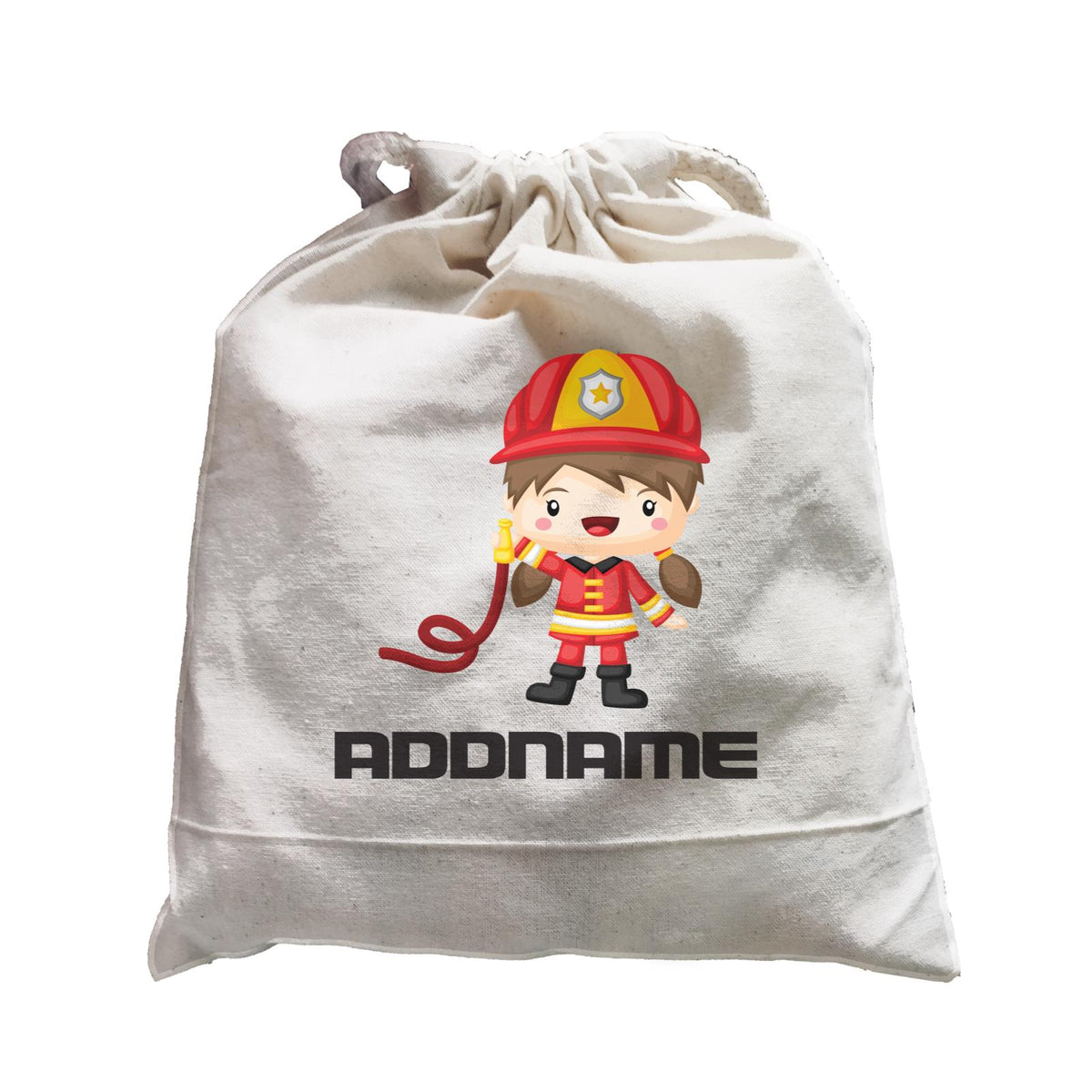 Birthday Firefighter Girl Holding Water Hose Addname Satchel