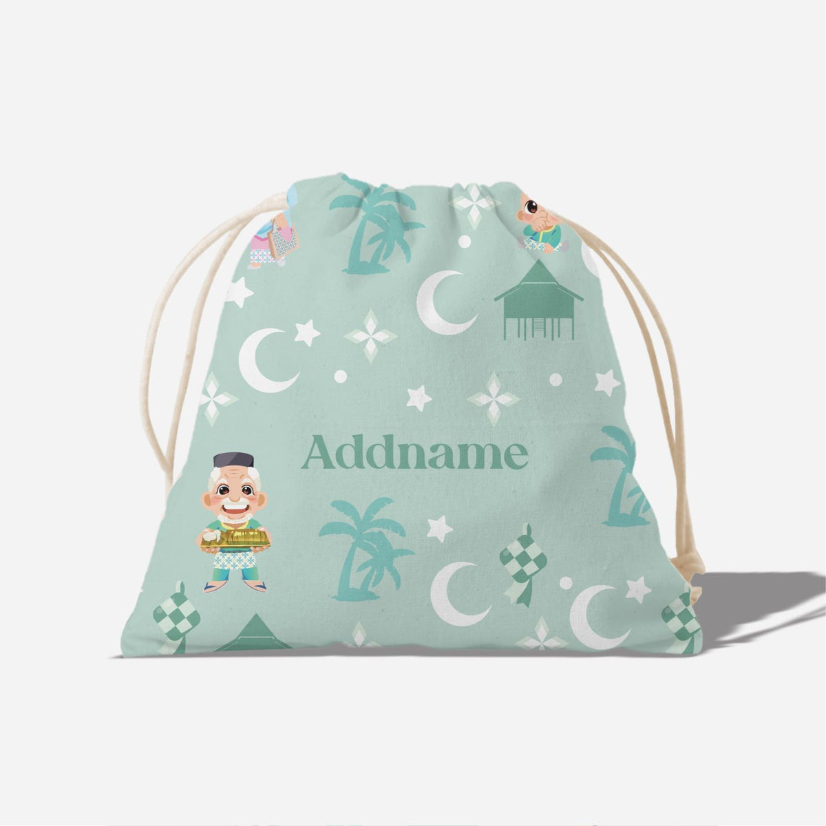 Seindah Lebaran Full Print Satchel - Pastel Green