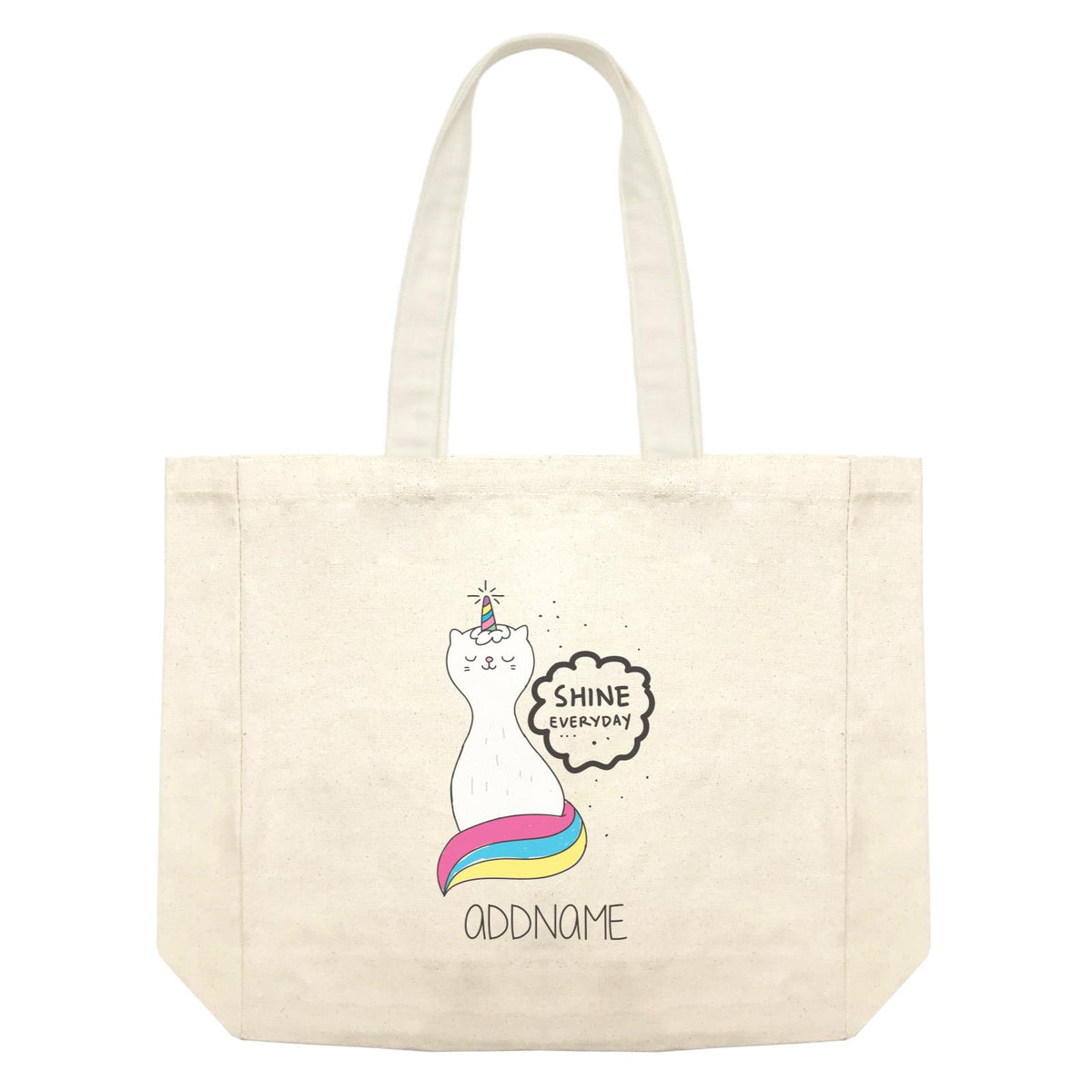Cool Cute Animals Cats Unicorn Cat Shine Everyday Addname Shopping Bag