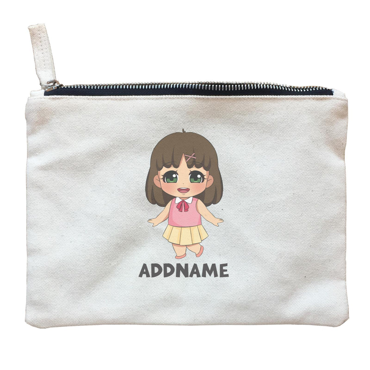 Children's Day Gift Series Little Chinese Girl Addname Zipper Pouch