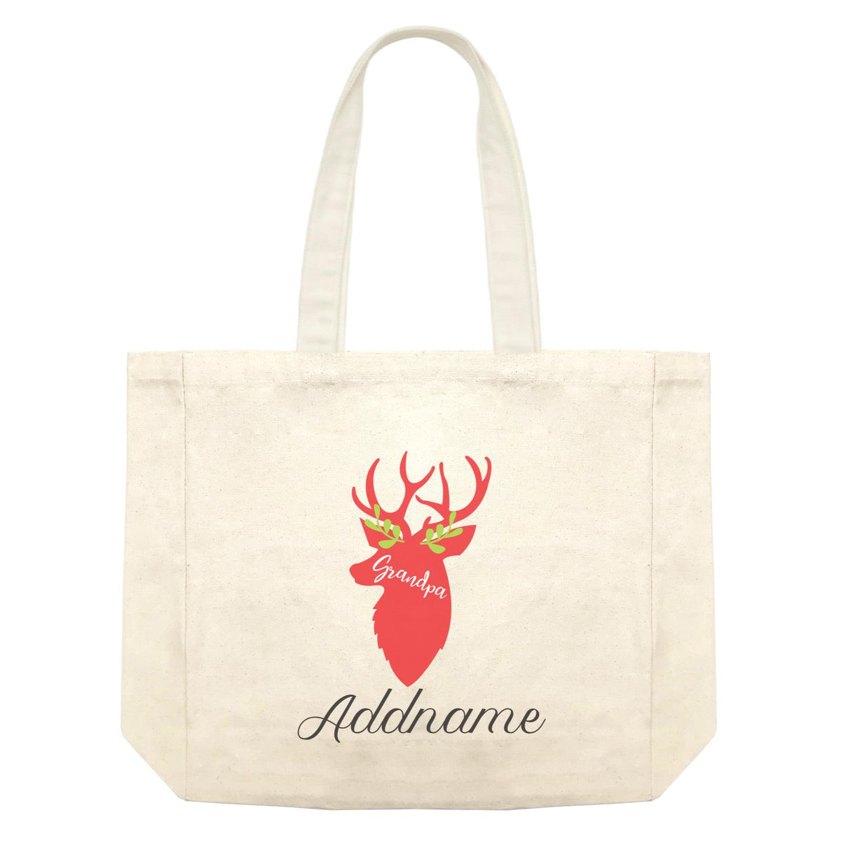 Christmas Series Grandpa Silhouette Reindeer Shopping Bag