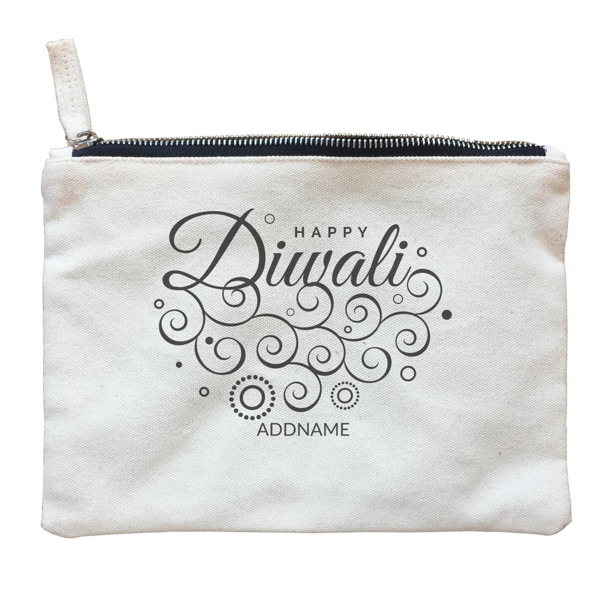 Decorative Happy Diwali Greetings Addname Zipper Pouch