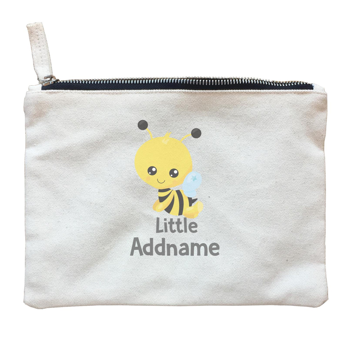 Spring Animals Bee Boy Little Addname Zipper Pouch