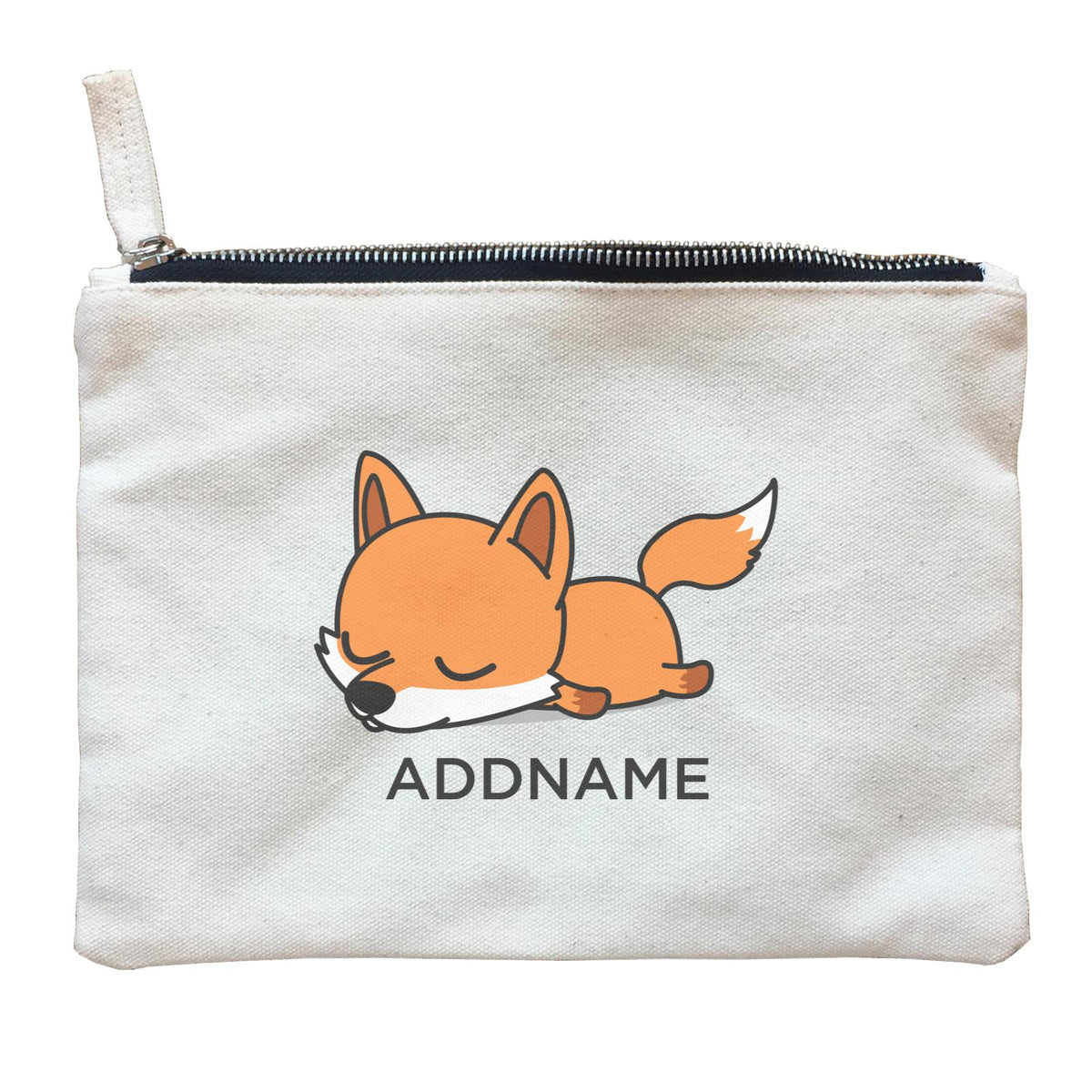 Lazy Fox Addname Zipper Pouch